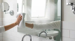 يمكن أن تشمل النصائح الإضافية لمنع تراكم البخار استخدام مزيلات الرطوبة، أو تركيب مرايا مُدفأة، أو طلاء الزجاج بطبقة مقاومة للضباب.