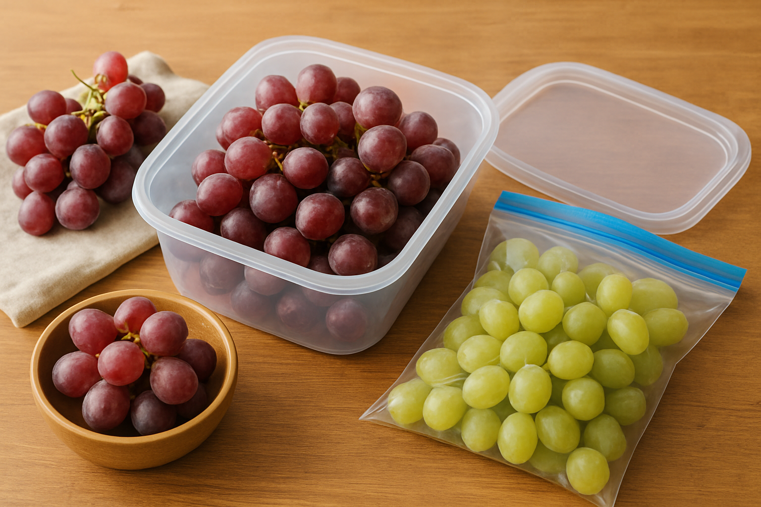 تخزين العنب في المنزل أصبح سهلاً! تعرف على الطرق الصحيحة لحفظ العنب طازجًا لأشهر طويلة واستمتع بفاكهة لذيذة وصحية.