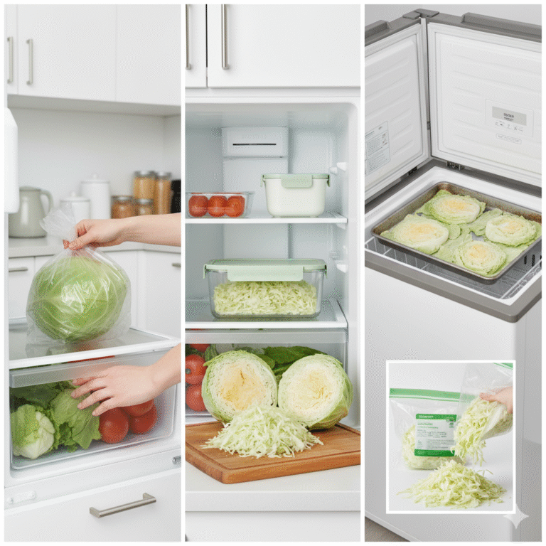 تخزين الملفوف بطرق صحيحة يحافظ على نضارته ومقرمشته لأيام أو أسابيع. اكتشف أفضل النصائح لتخزين الملفوف في الثلاجة والفريزر بسهولة.