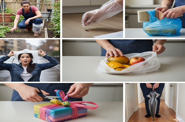 لا ترمِها! اكتشف 7 طرق مبتكرة لـ إعادة استخدام الأكياس البلاستيكية، من الحرف اليدوية حتى التنظيف، وساهم في تقليل التلوث البيئي.