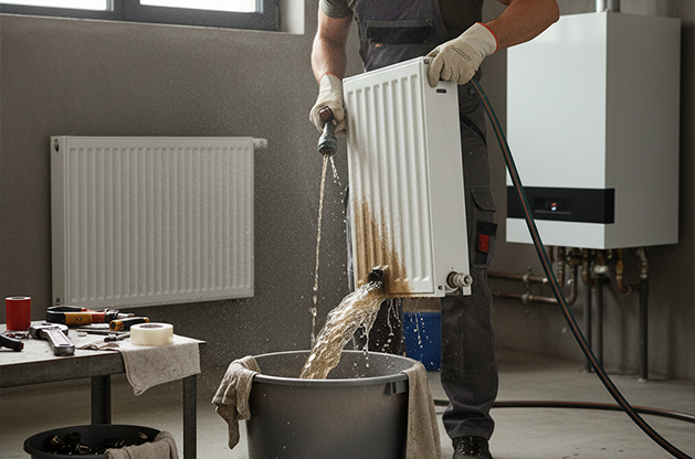 غسل وإزالة الترسبات الكلسية من المبرد يضمن أقصى كفاءة تدفئة! تعلم أبسط وأسرع طريقة لتنظيف الرادياتير بنفسك وتوفير فواتير الطاقة.