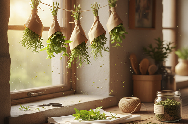 طريقة سريعة لتجفيف الأعشاب العطرية في المنزل بسهولة! تعلم طريقة تجفيف النعناع وإكليل الجبل بوسائل طبيعية تحافظ على نكهتها وجودتها.