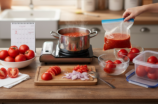 اكتشف 3 طرق سهلة وفعالة لتخزين الطماطم في الثلاجة والفريزر مع الحفاظ على طعمها ولونها الطازج لأطول فترة ممكنة.