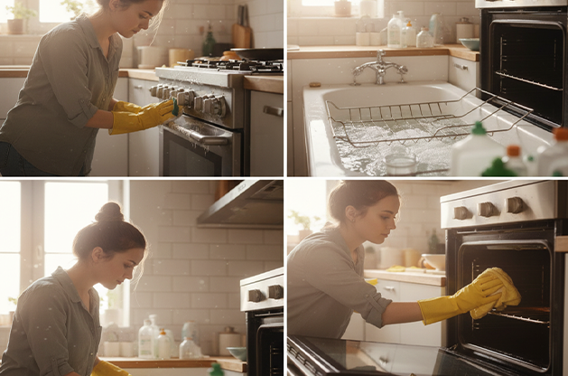 تخلص من الشحوم والبقع الصعبة! تعلم كيفية تنظيف الفرن بصودا الخبز والخل الأبيض بخطوات بسيطة وآمنة تماماً. احصل على فرن نظيف كأنه جديد الآن.