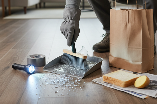 جمع الزجاج المكسور بأمان ضرورة قصوى! تعرّف على 8 حيل منزلية سريعة لاستخدام الخبز والبطاطس والشريط اللاصق لإزالة شظايا الزجاج من الأرضيات.