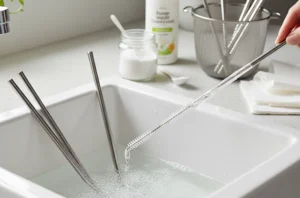 أفضل طرق تنظيف القش الزجاجي والمعدني بشكل آمن وفعال للحفاظ على نظافته وإطالة عمره. خطوات عملية وسريعة.