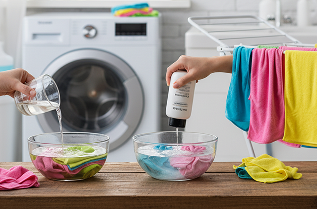 مناديل تنظيف مصنوعة من الألياف الدقيقة خالية من الوبر موضوعة على طاولة.