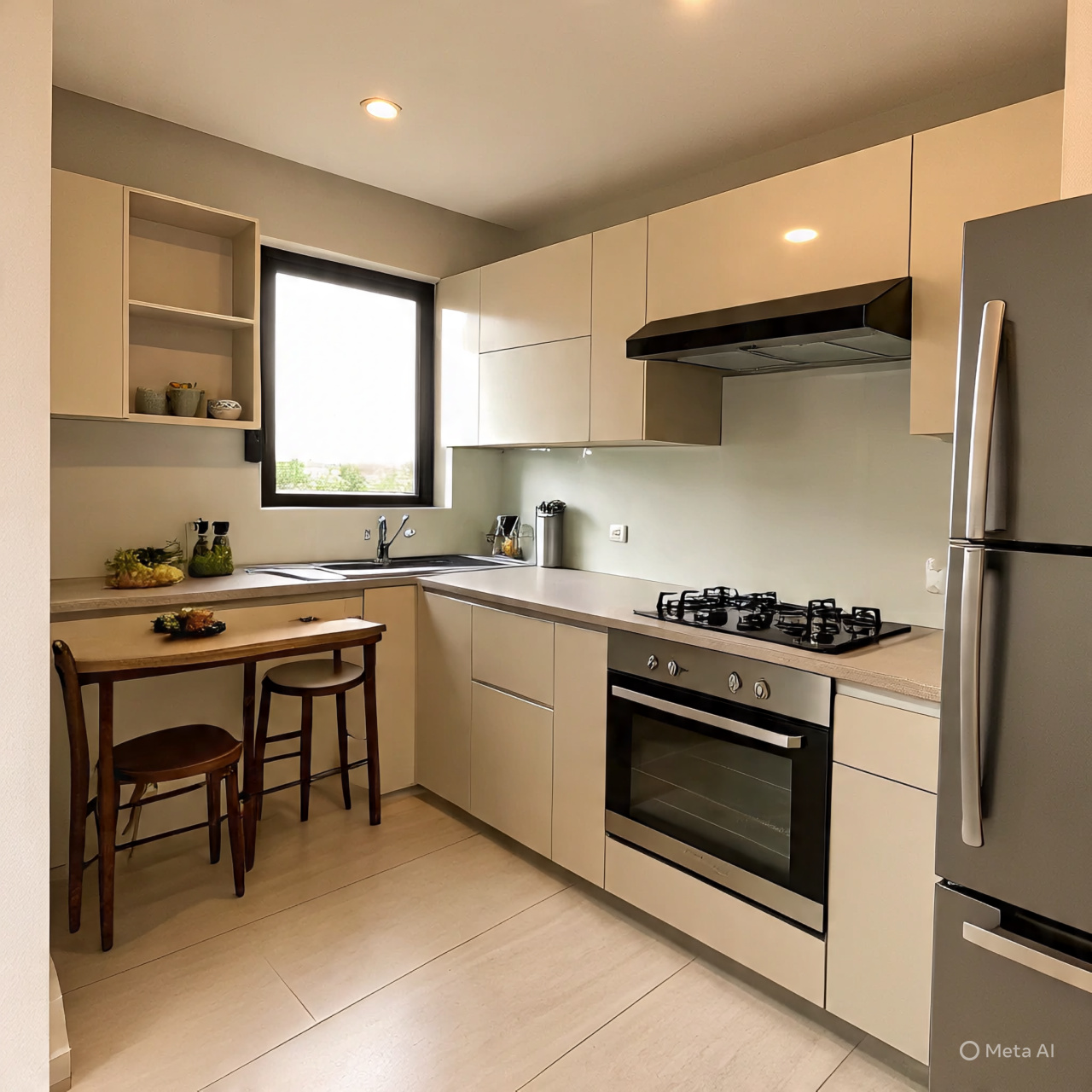 جعل المطبخ الصغير يبدو أكبر أصبح سهلاً! اكتشف 4 طرق عملية باستخدام الإضاءة، الخزائن، الأسطح، وتنظيم المساحة.